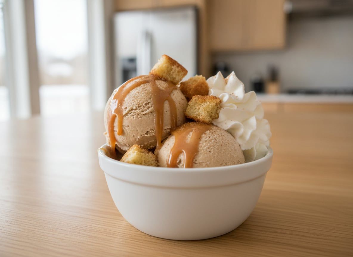 Caramel Apple Cider Doughnut Sundae