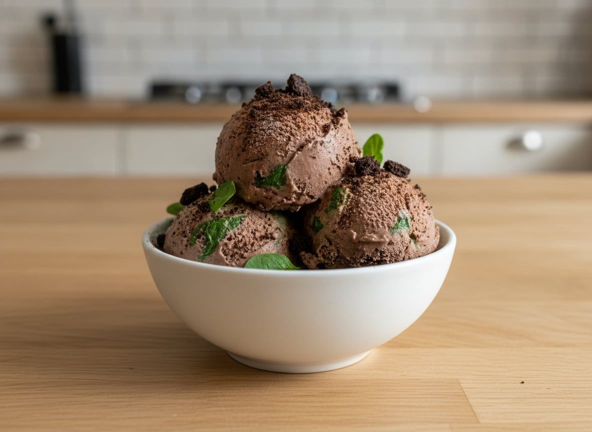 Chocolate Spinach and Cookie Ice Cream