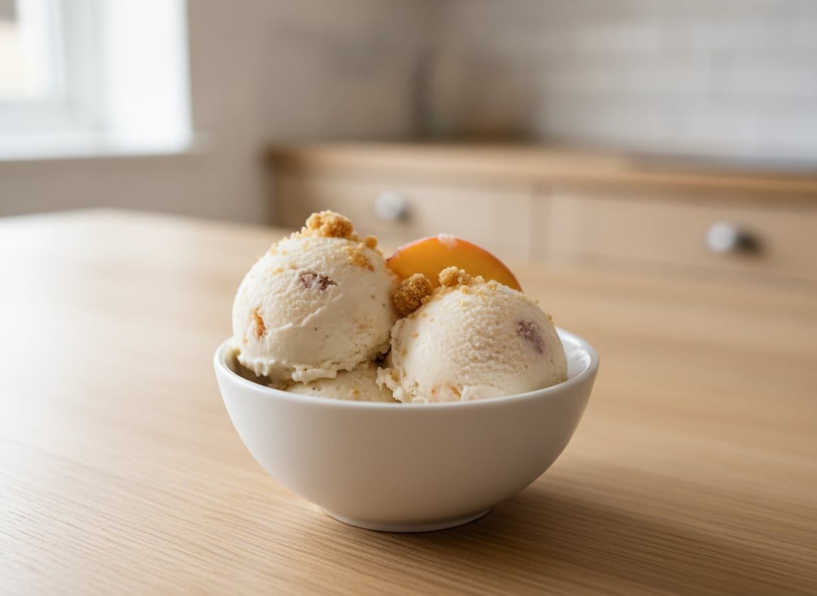 Peach Crumble Frozen Yoghurt