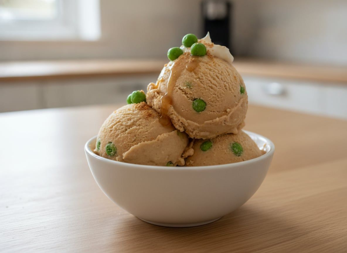 Peanut Butter Ice Cream with Hidden Peas