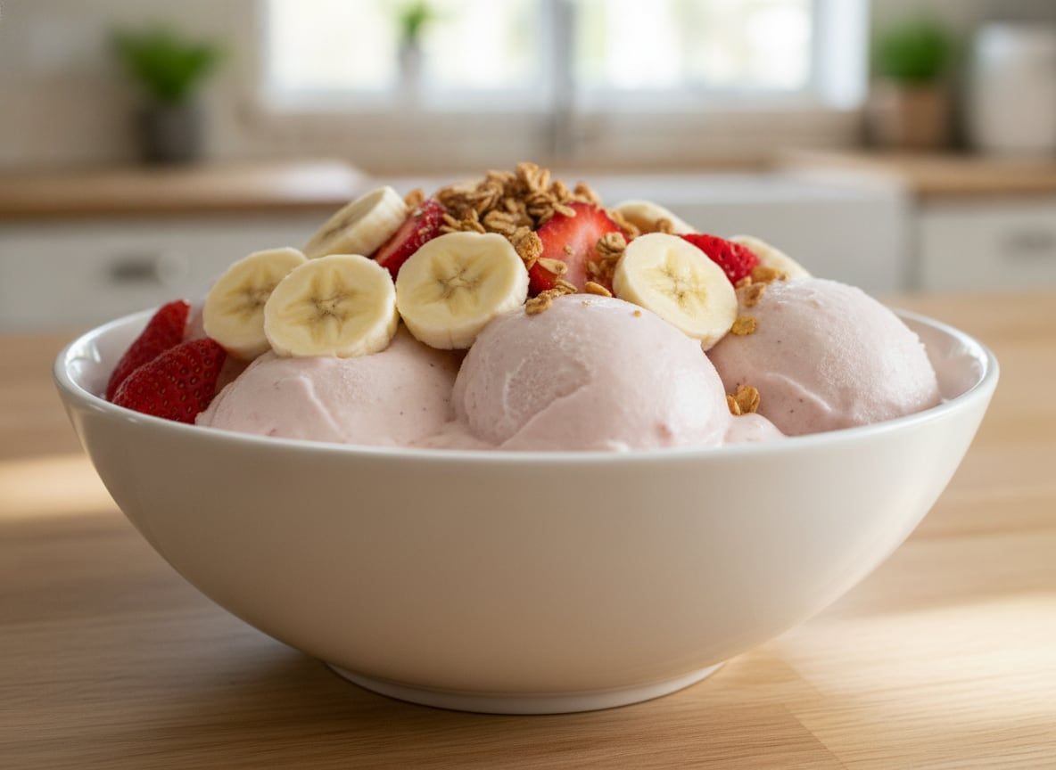 Strawberry Banana Protein Smoothie Bowl