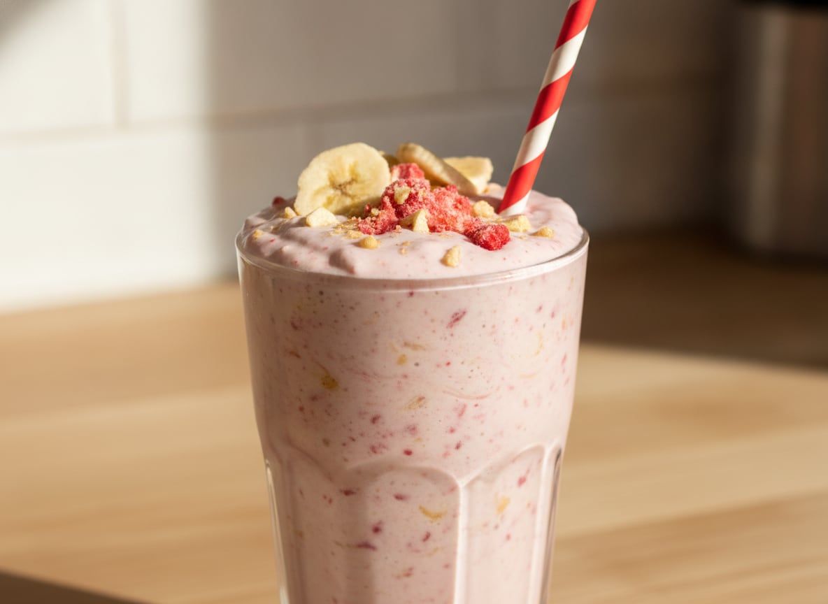 Vegan Strawberry Banana Cashew Milkshake