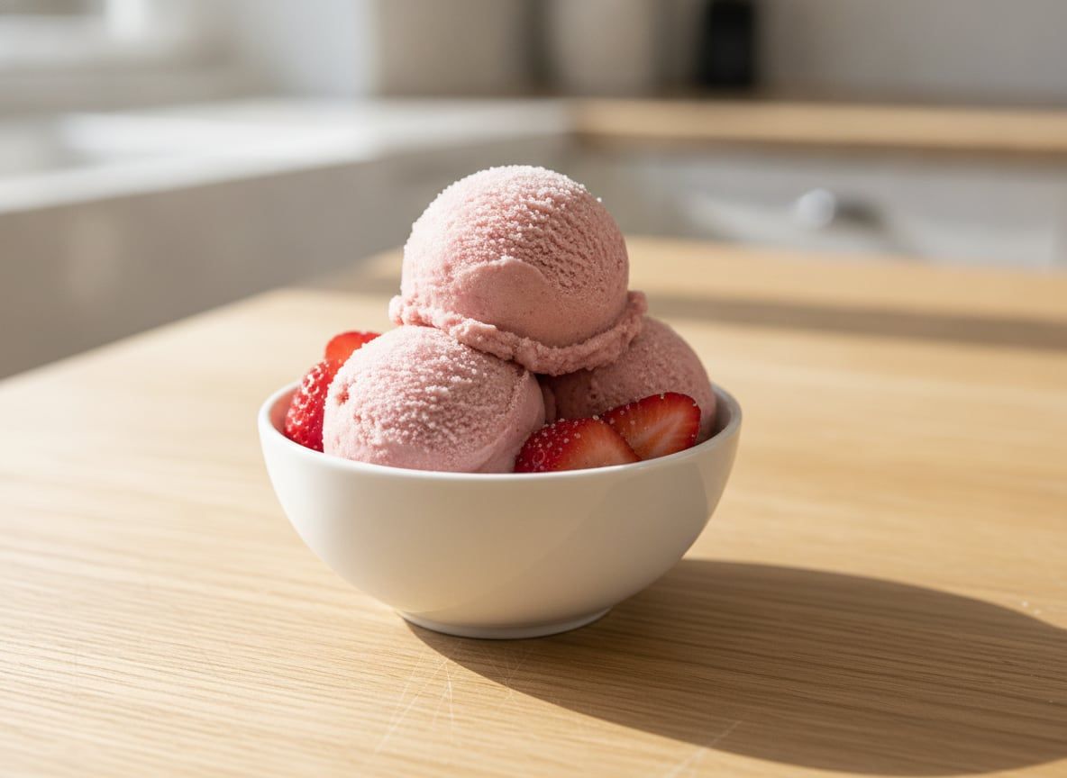 Vegan Zero Waste Strawberry Soft Serve